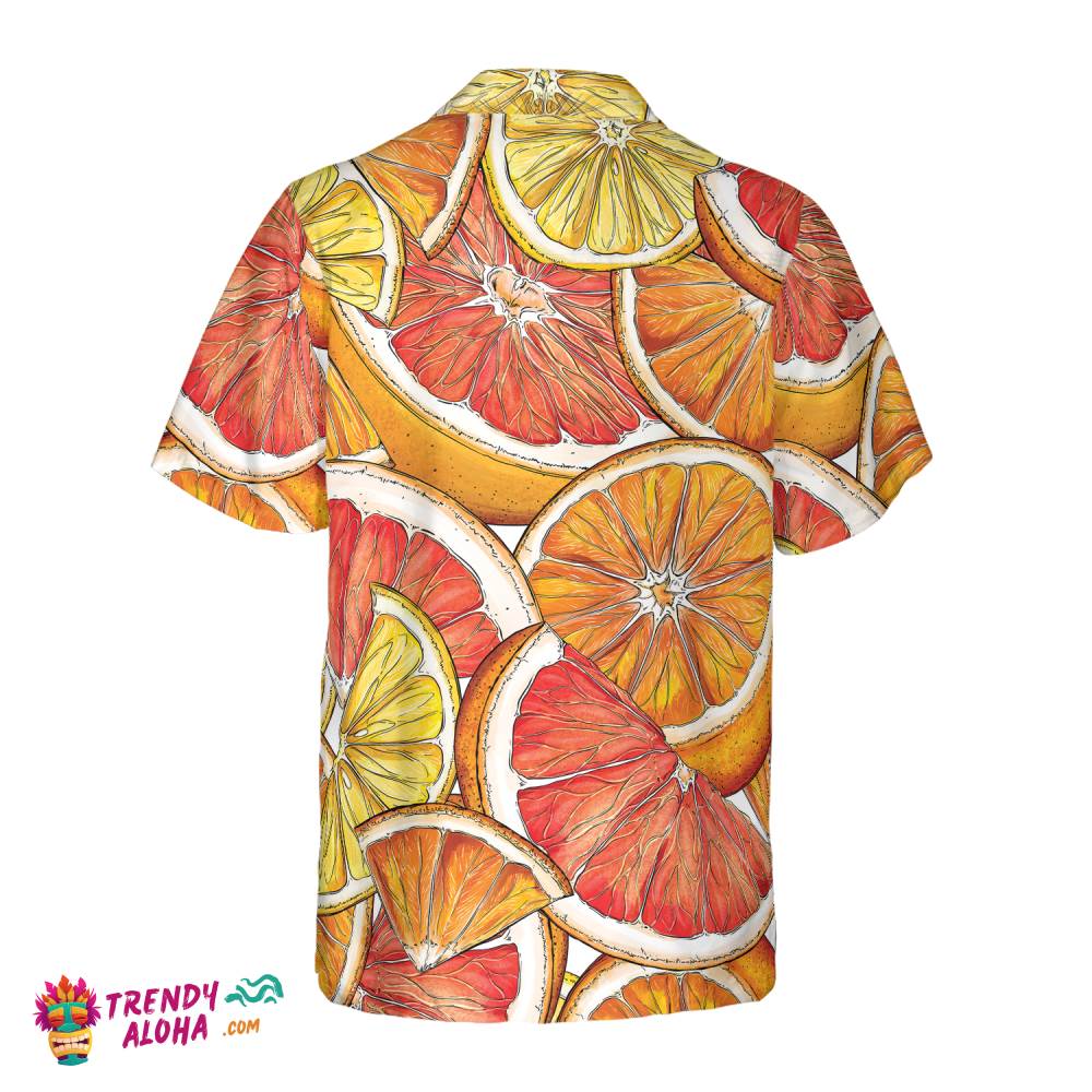 Luxury Summer Lemon & Orange Hawaiian Shirt