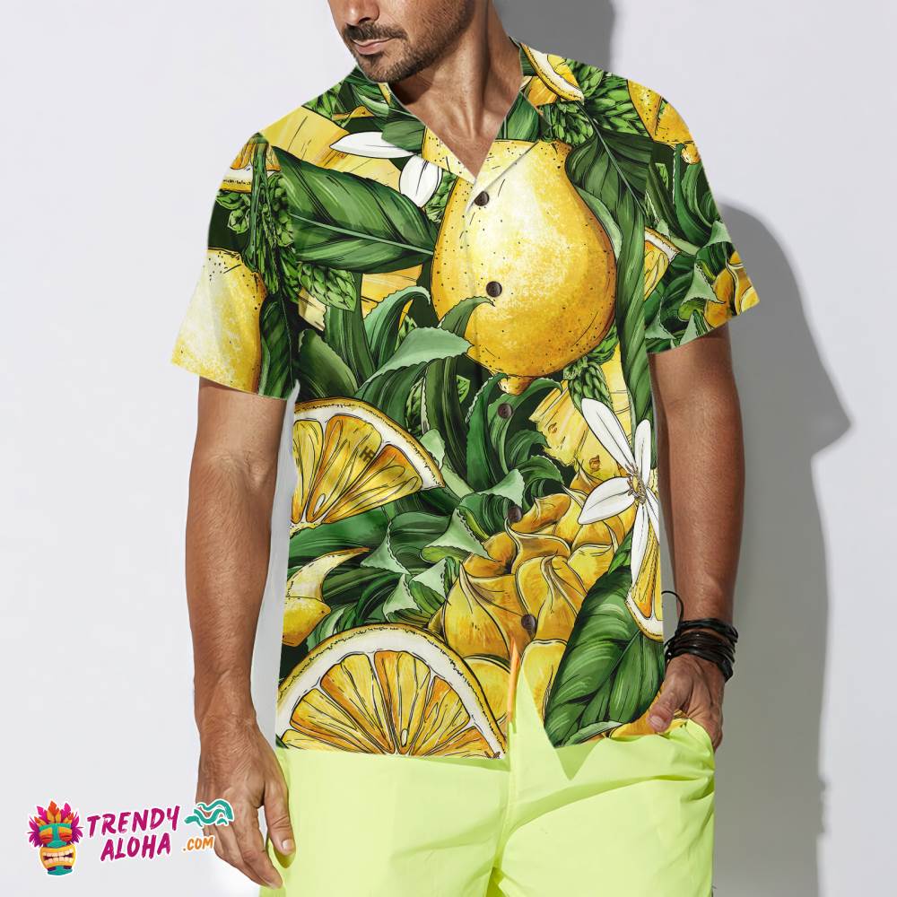 Luxury Summer Lemon & Pineapple Hawaiian Shirt Luxury Summer Lemon & Pineapple Hawaiian Shirt