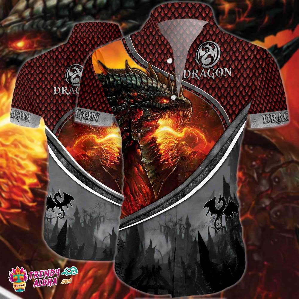 Magic Fire Dragon Hawaiian Shirt