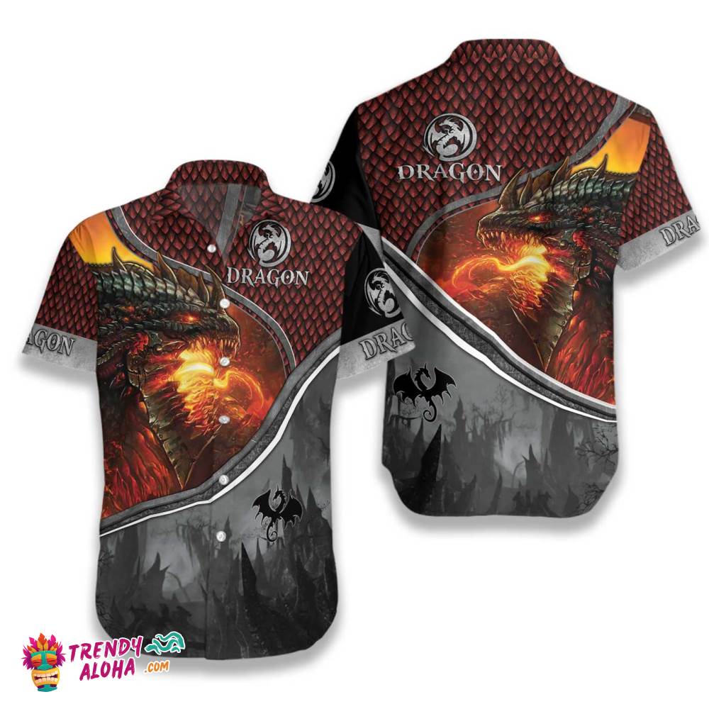 Magic Fire Dragon Hawaiian Shirt