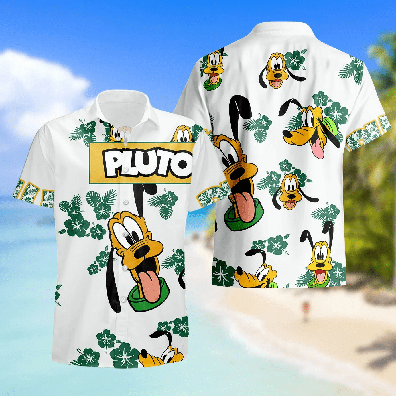 Magic Kingdom Pluto Dog Hibiscus Disney Hawaiian Shirt