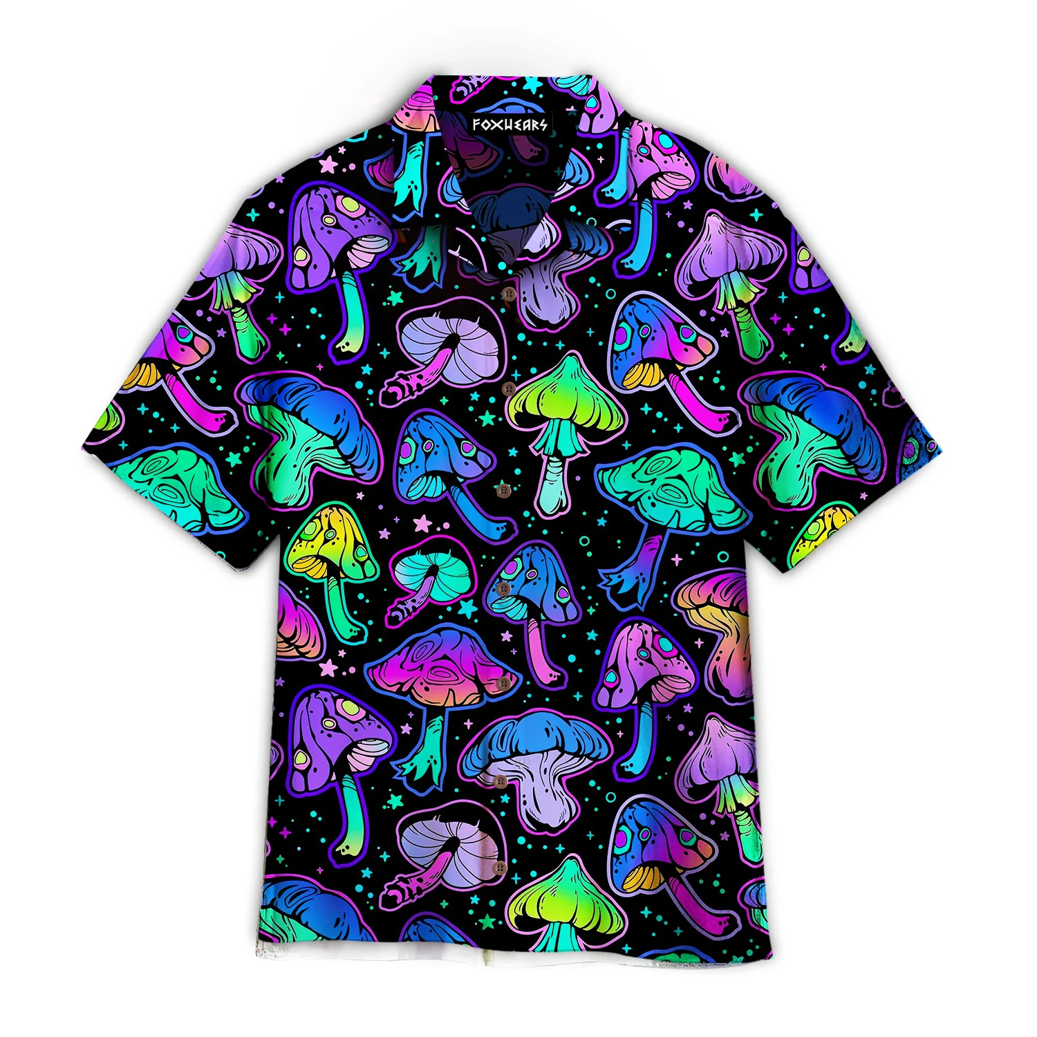 Magic Mushroom Neon Colorful Trendy Hawaiian Shirt For Aloha Shirt Magic Mushroom Neon Colorful Trendy Hawaiian Shirt For Aloha Shirt