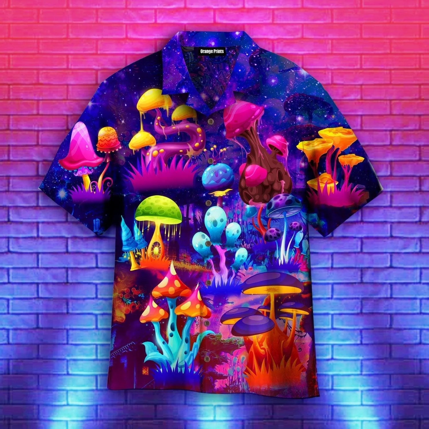 Magic Mushrooms Forest Hippie Hawaiian Shirt For