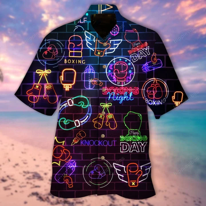Magnificent Colorful Boxing Neon Light Themed Design Trendy Hawaiian Shirt Magnificent Colorful Boxing Neon Light Themed Design Trendy Hawaiian Shirt