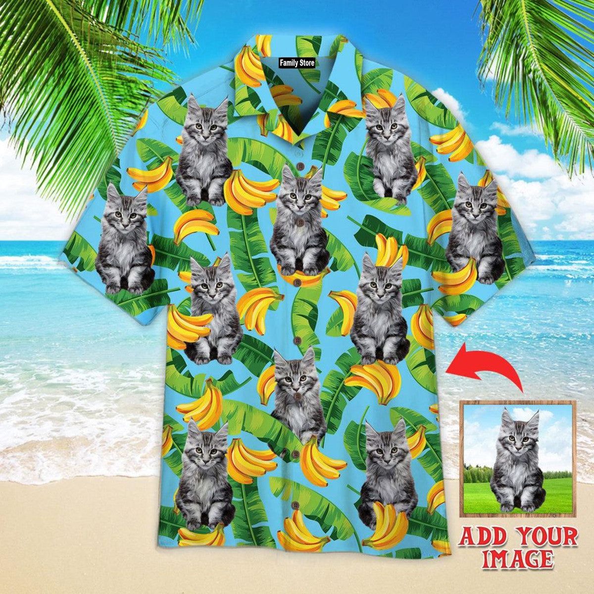 Maine Coon Cats Love Banana Custom Hawaiian Shirt Maine Coon Cats Love Banana Custom Hawaiian Shirt