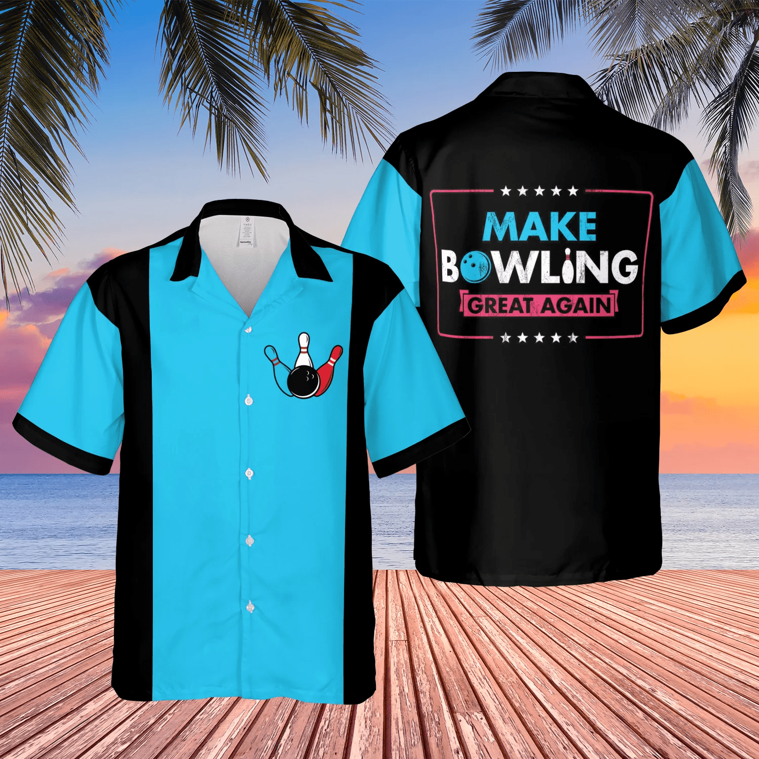 Make Bowling Great Again Bowling Hawaiian Shirt For