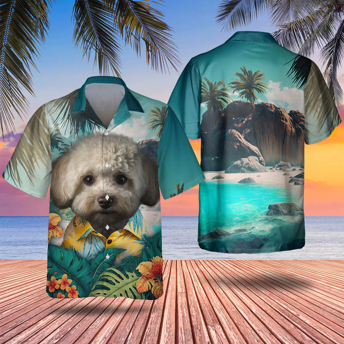 Maltipoo 2 Tropical Trendy Hawaiian Shirt, Dog Lover Trendy Hawaiian Shirt, Summer Gift For Men And Women Maltipoo 2 Tropical Trendy Hawaiian Shirt, Dog Lover Trendy Hawaiian Shirt, Summer Gift For Men And Women