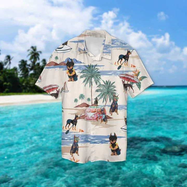 Manchester Terrier Summer Beach Trendy Hawaiian Shirt, Trendy Hawaiian Shirts For Men Women Short Sleeve Aloha Beach Shirt