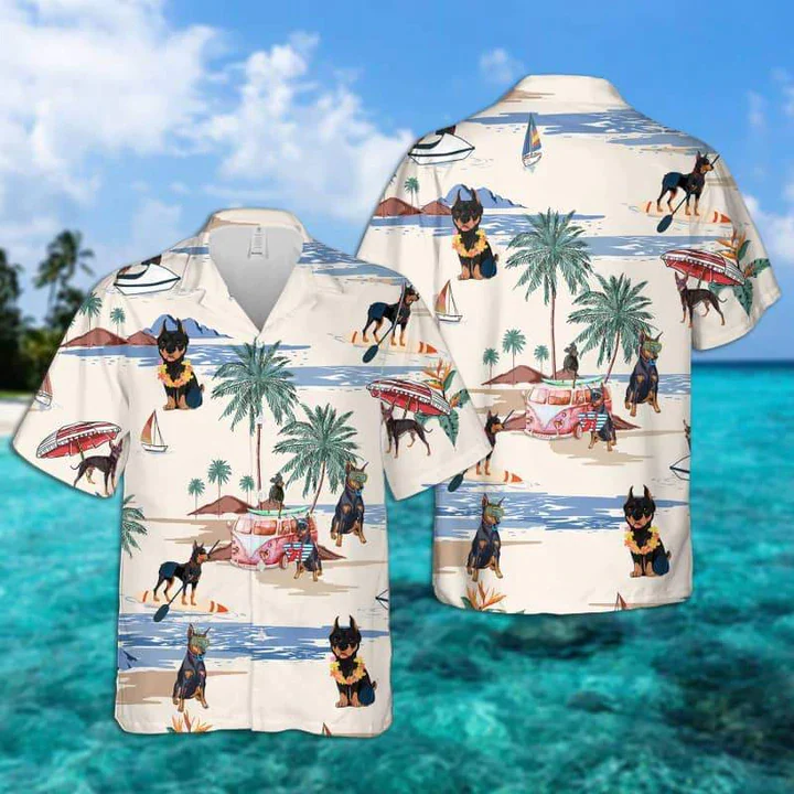 Manchester Terrier Summer Beach Trendy Hawaiian Shirt, Trendy Hawaiian Shirts For Men Women Short Sleeve Aloha Beach Shirt