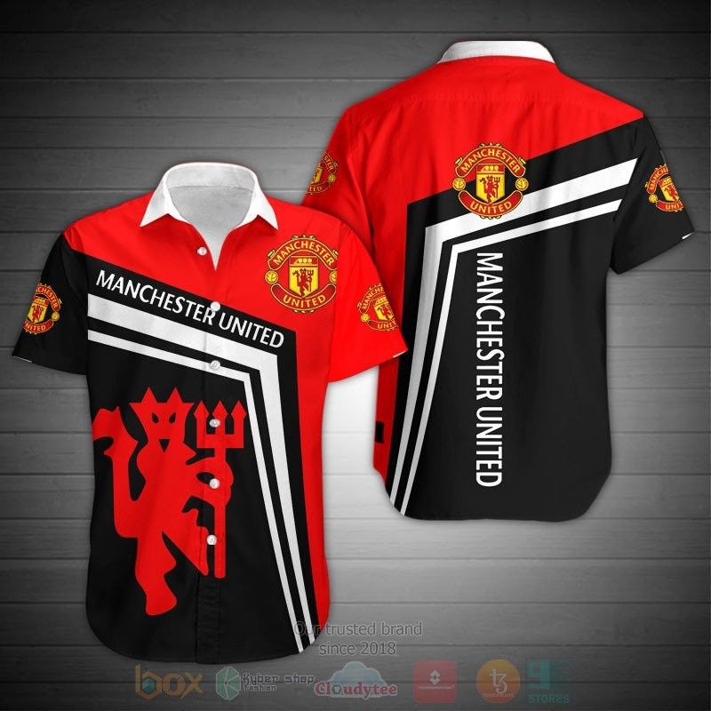 Manchester United Red Black Hawaiian Shirt V5 Aloha Shirt
