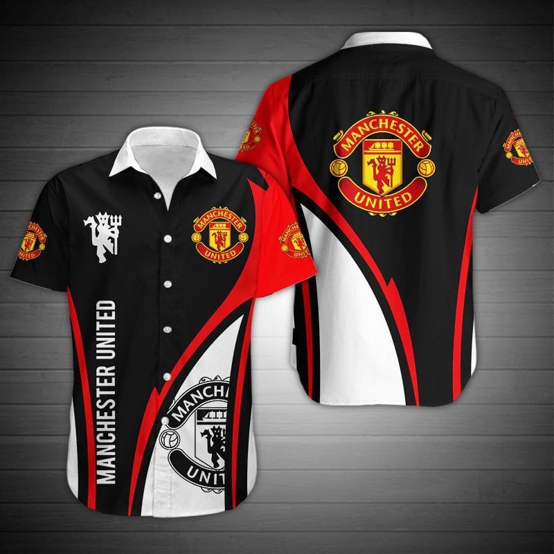 Manchester United Red Black Hawaiian Shirt V6 Aloha Shirt