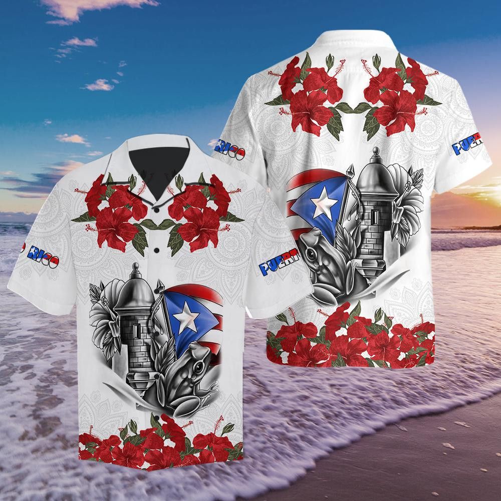 Manga Flower Puerto Rico Trendy Hawaiian Shirt For Men & Women