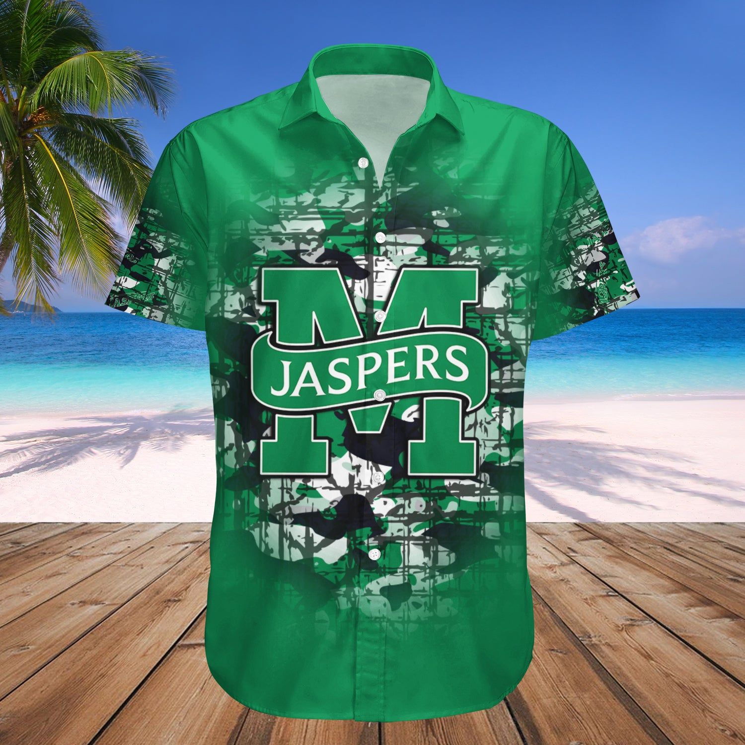 Manhattan Jaspers Hawaii Shirt Camouflage Vintage – NCAA