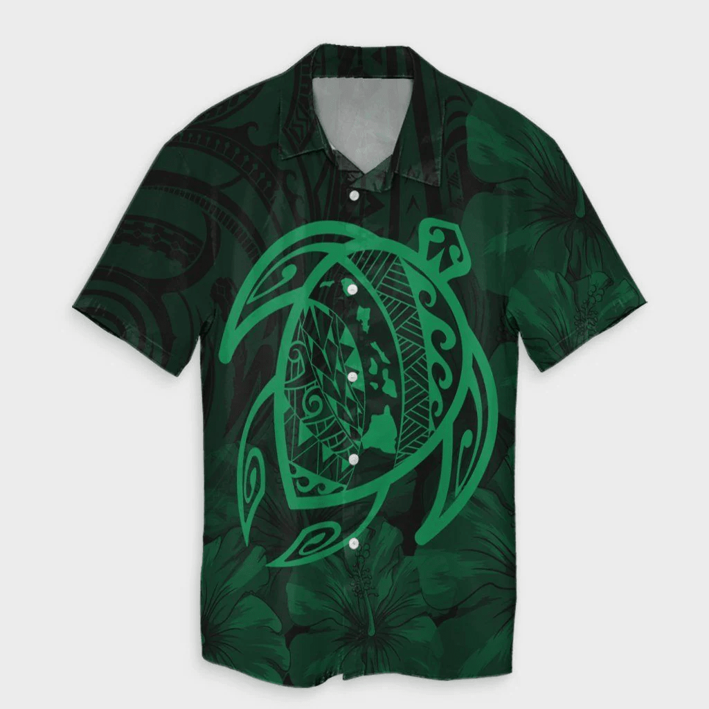 Map Turtle Green Trendy Hawaiian Shirt