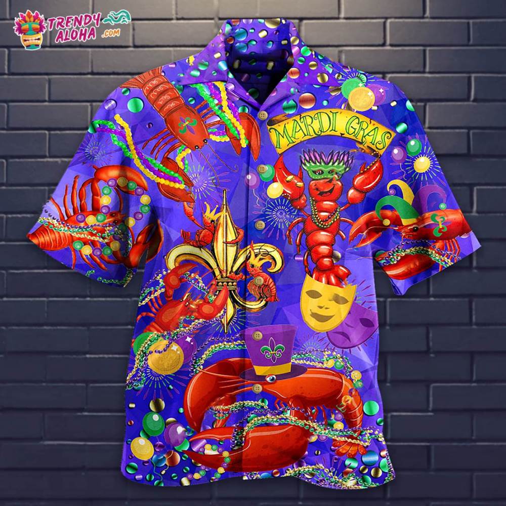 Mardi Gras Shrimp Love Animals Hawaiian Shirt – Trendy Aloha