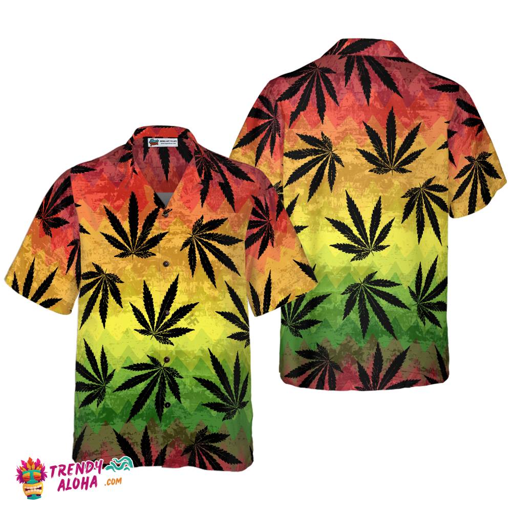 Marijuana Leaf Rasta Hawaiian Shirt