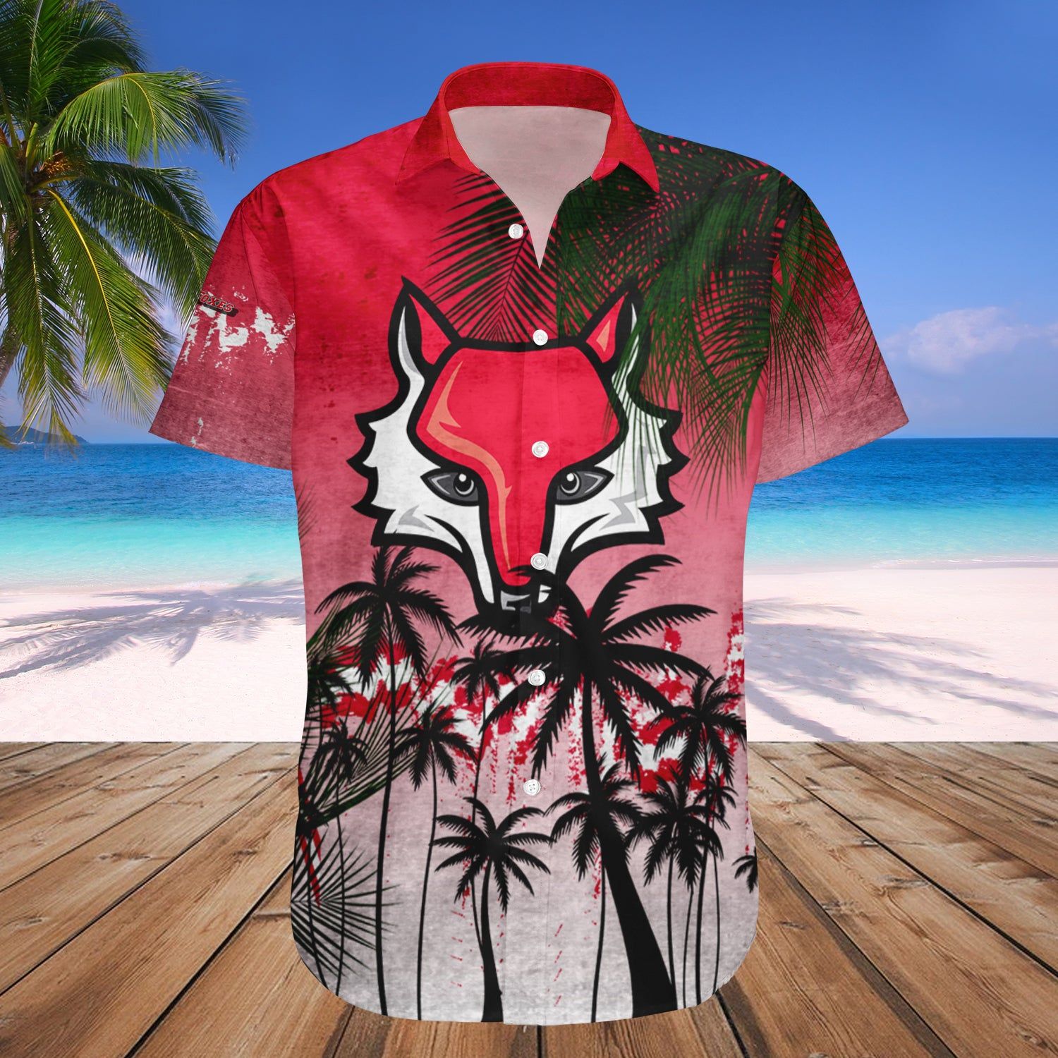 Marist Red Foxes Hawaii Shirt Coconut Tree Tropical Grunge – NCAA