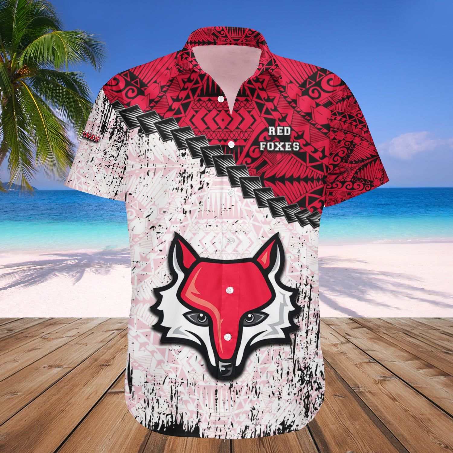 Marist Red Foxes Hawaii Shirt Grunge Polynesian Tattoo – NCAA