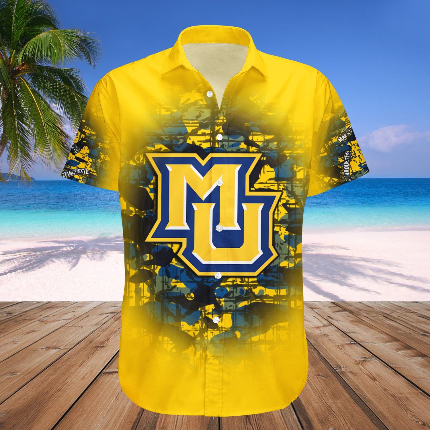 Marquette Golden Eagles Hawaii Shirt Camouflage Vintage – NCAA
