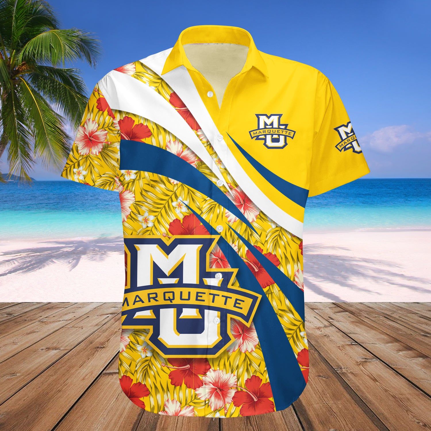 Marquette Golden Eagles Hawaii Shirt Hibiscus Sport Style – NCAA