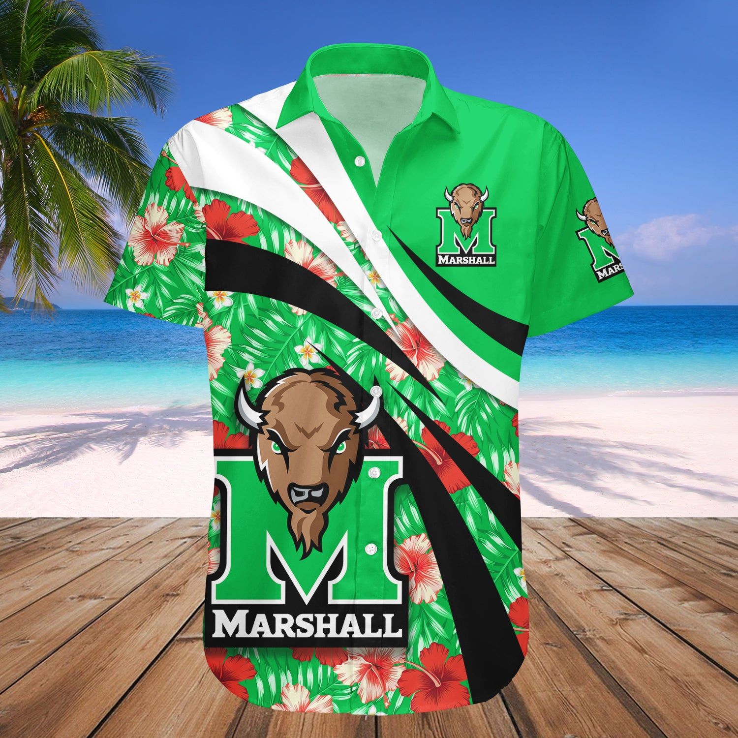 Marshall Thundering Herd Hawaii Shirt Hibiscus Sport Style – NCAA