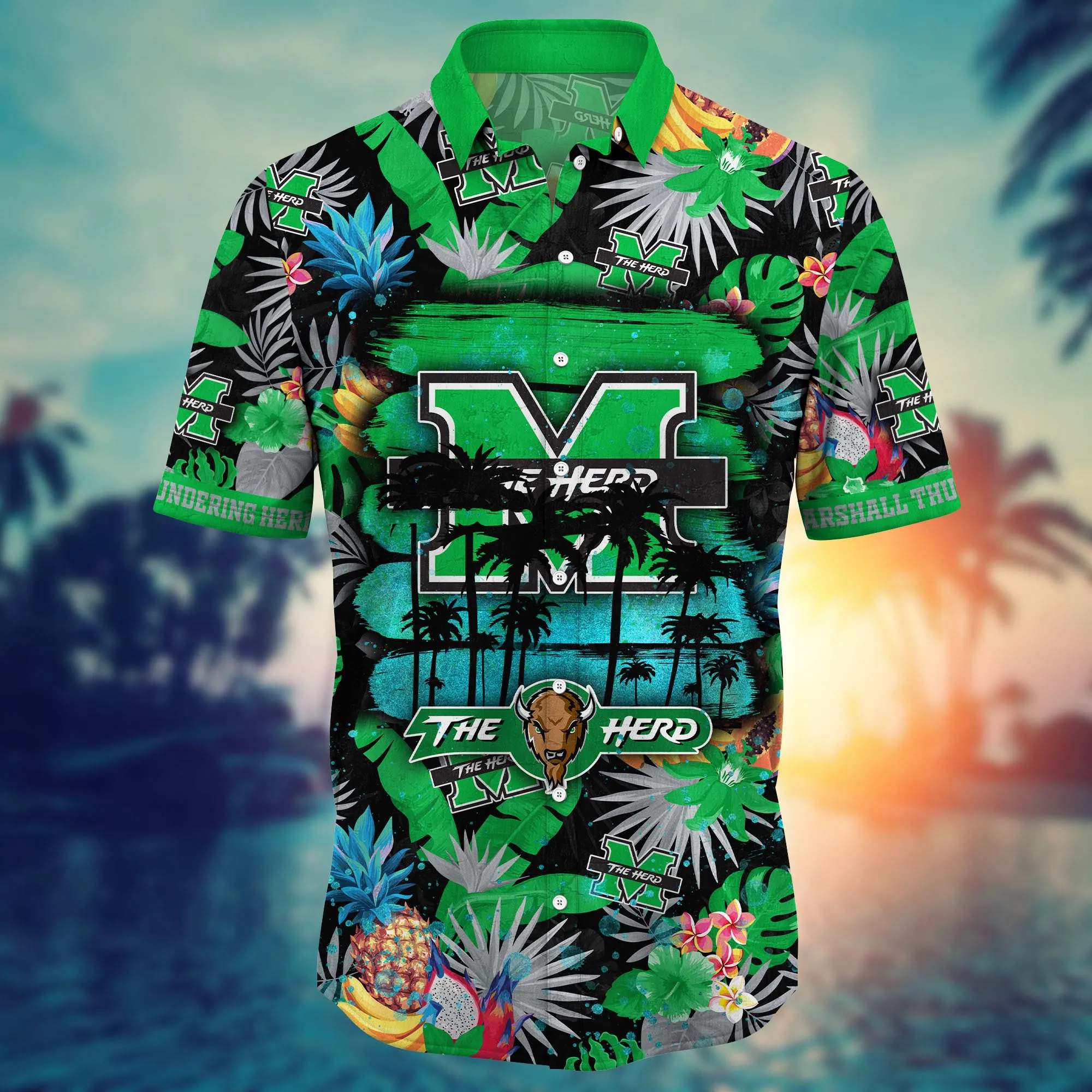 Marshall Thundering Herd NCAA Hawaiian Shirt Air Conditioningtime Aloha Shirt