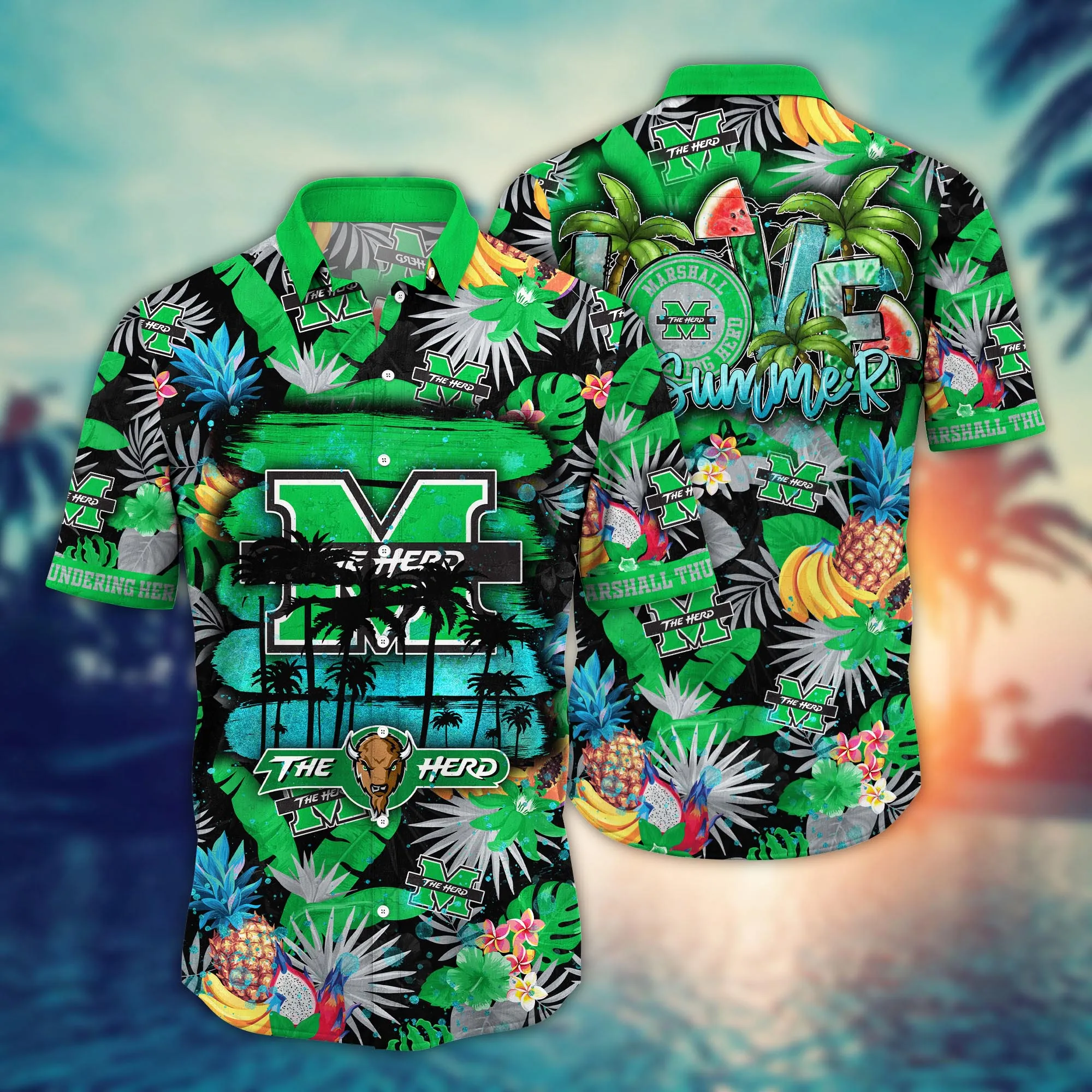 Marshall Thundering Herd NCAA Hawaiian Shirt Air Conditioningtime Aloha Shirt Marshall Thundering Herd NCAA Hawaiian Shirt Air Conditioningtime Aloha Shirt