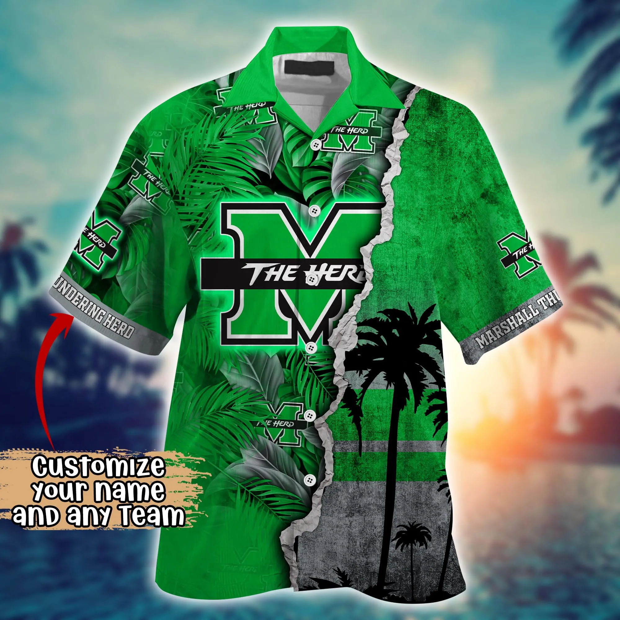 Marshall Thundering Herd NCAA Hawaiian Shirt Custom Sunscreen Aloha Shirt