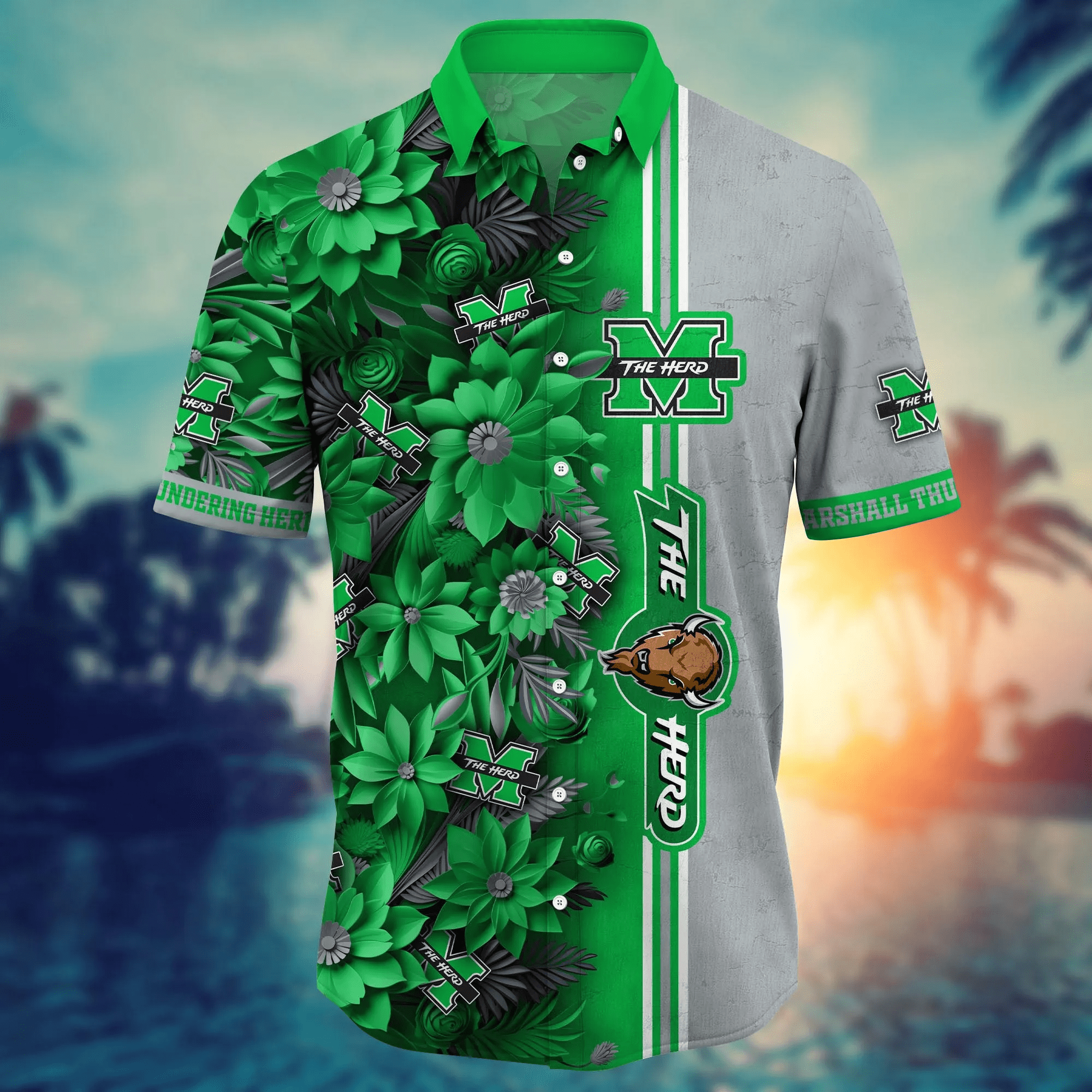Marshall Thundering Herd NCAA Hawaiian Shirt Custom Water Sports Aloha Shirt