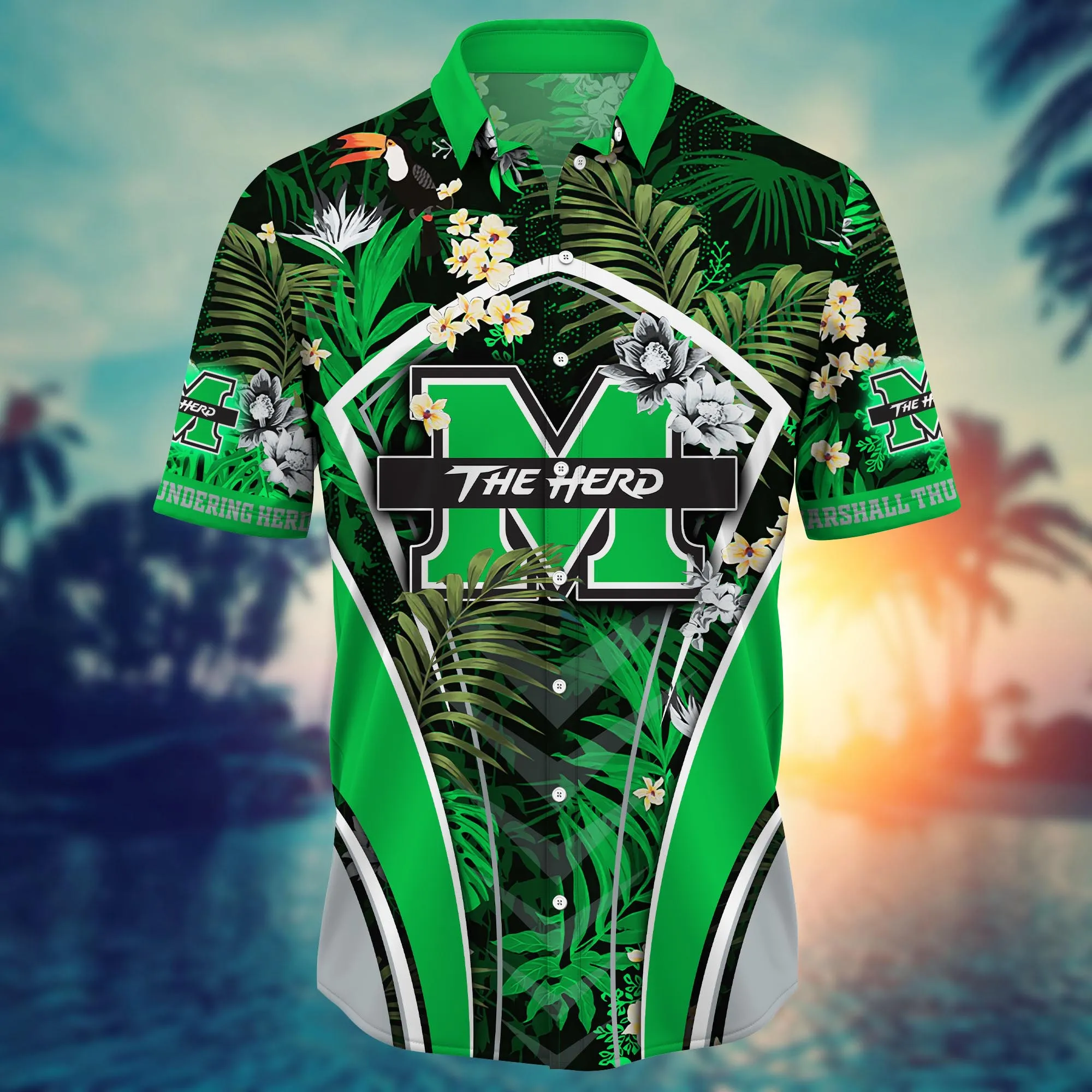 Marshall Thundering Herd NCAA Hawaiian Shirt Festivals Aloha Shirt