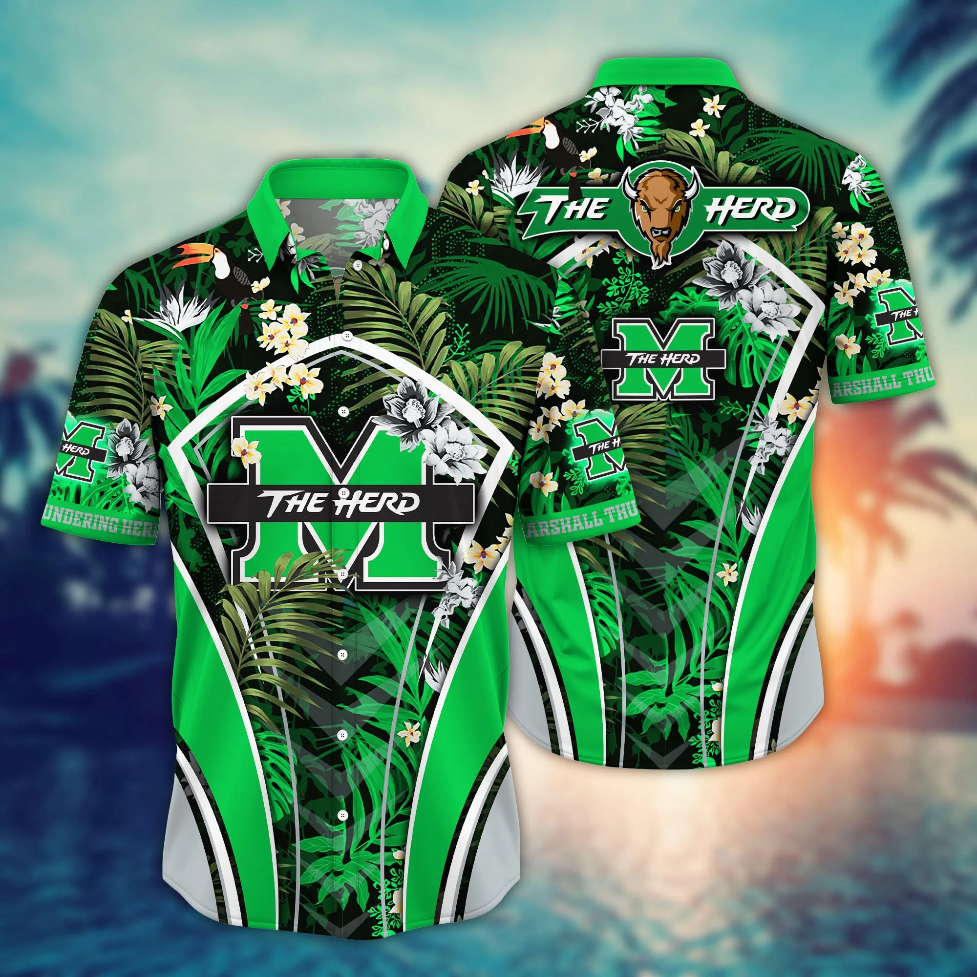 Marshall Thundering Herd NCAA Hawaiian Shirt Festivals Aloha Shirt