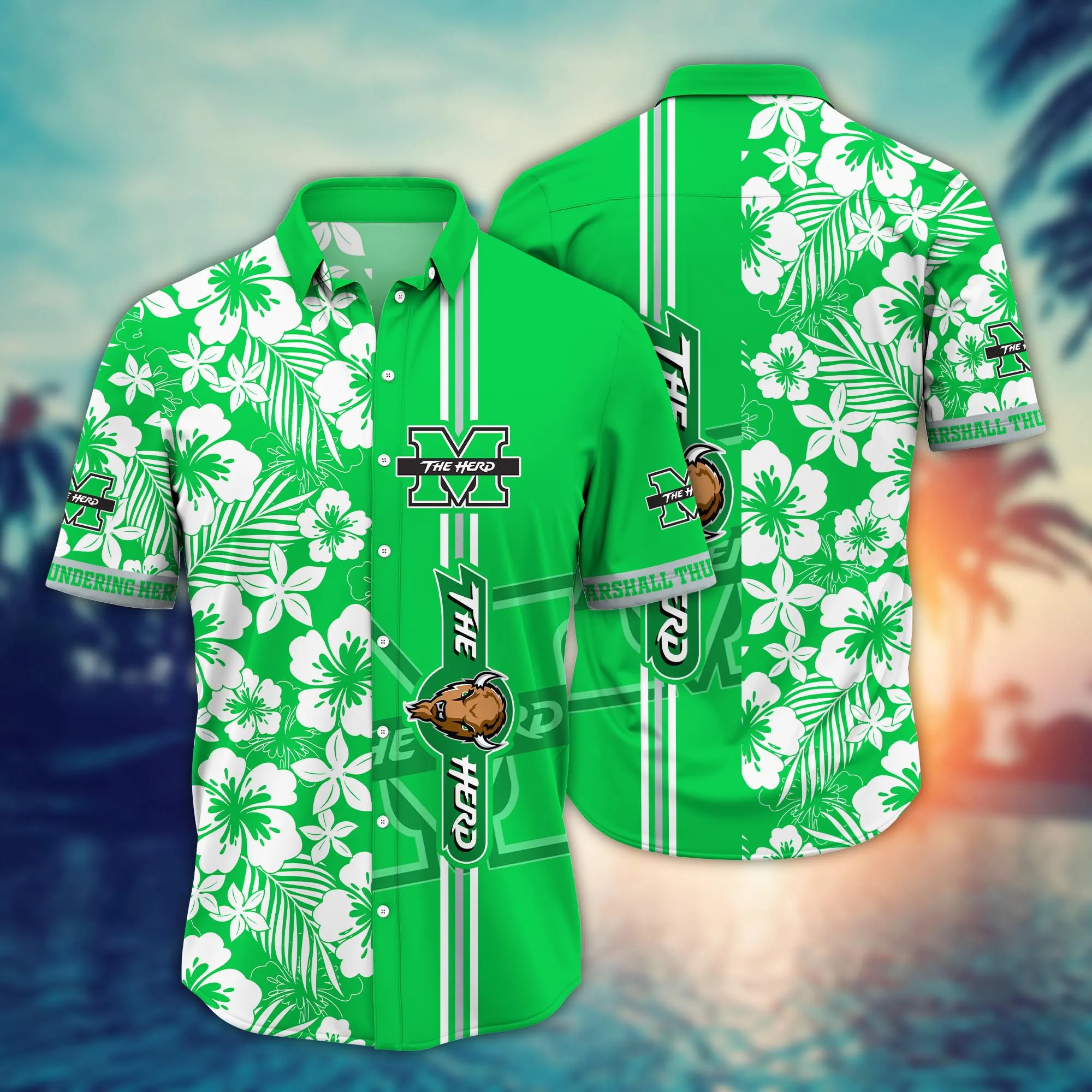 Marshall Thundering Herd NCAA Hawaiian Shirt Fresh Mowed Lawnstime Aloha Shirt Marshall Thundering Herd NCAA Hawaiian Shirt Fresh Mowed Lawnstime Aloha Shirt