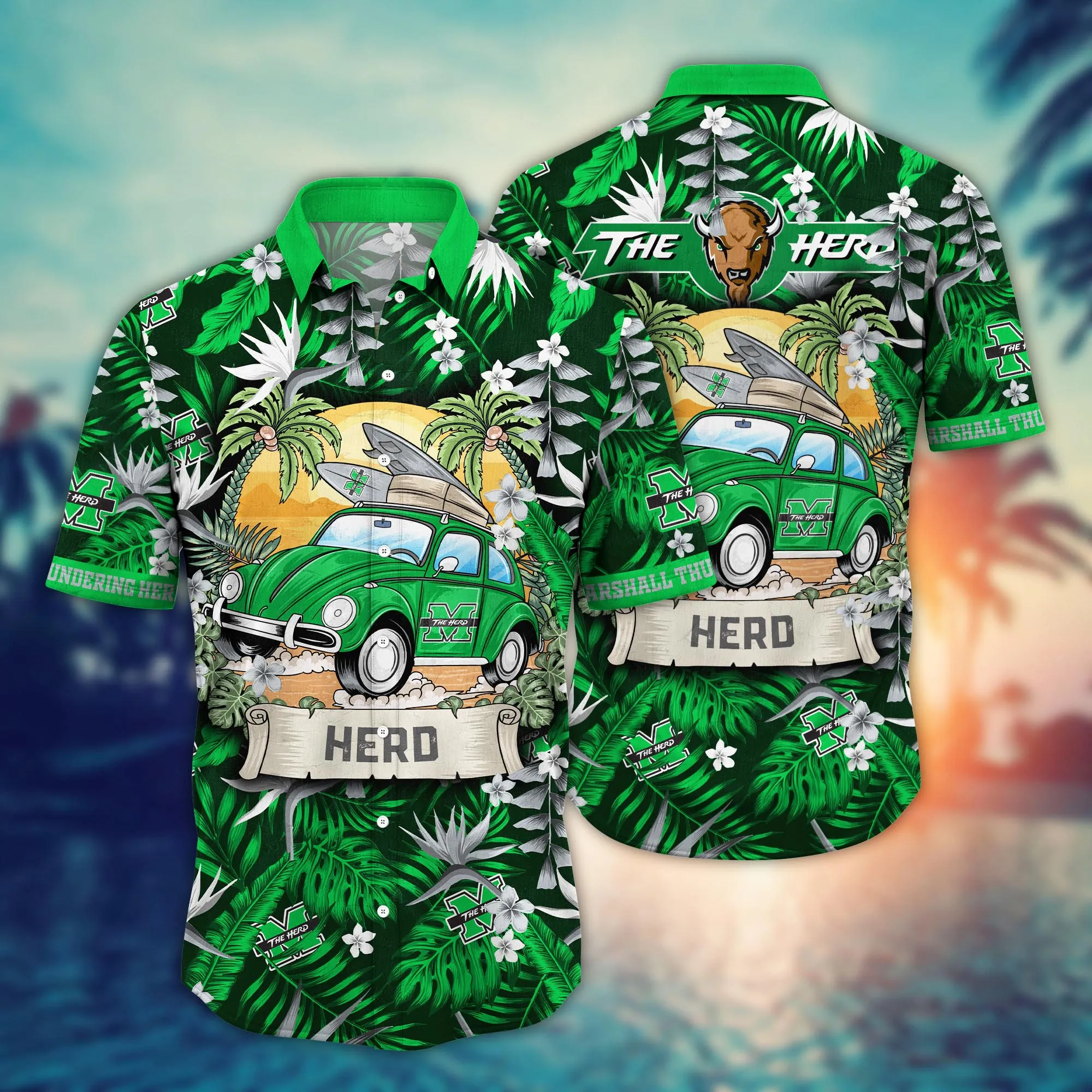 Marshall Thundering Herd NCAA Hawaiian Shirt Hot Seasontime Aloha Shirt Marshall Thundering Herd NCAA Hawaiian Shirt Hot Seasontime Aloha Shirt