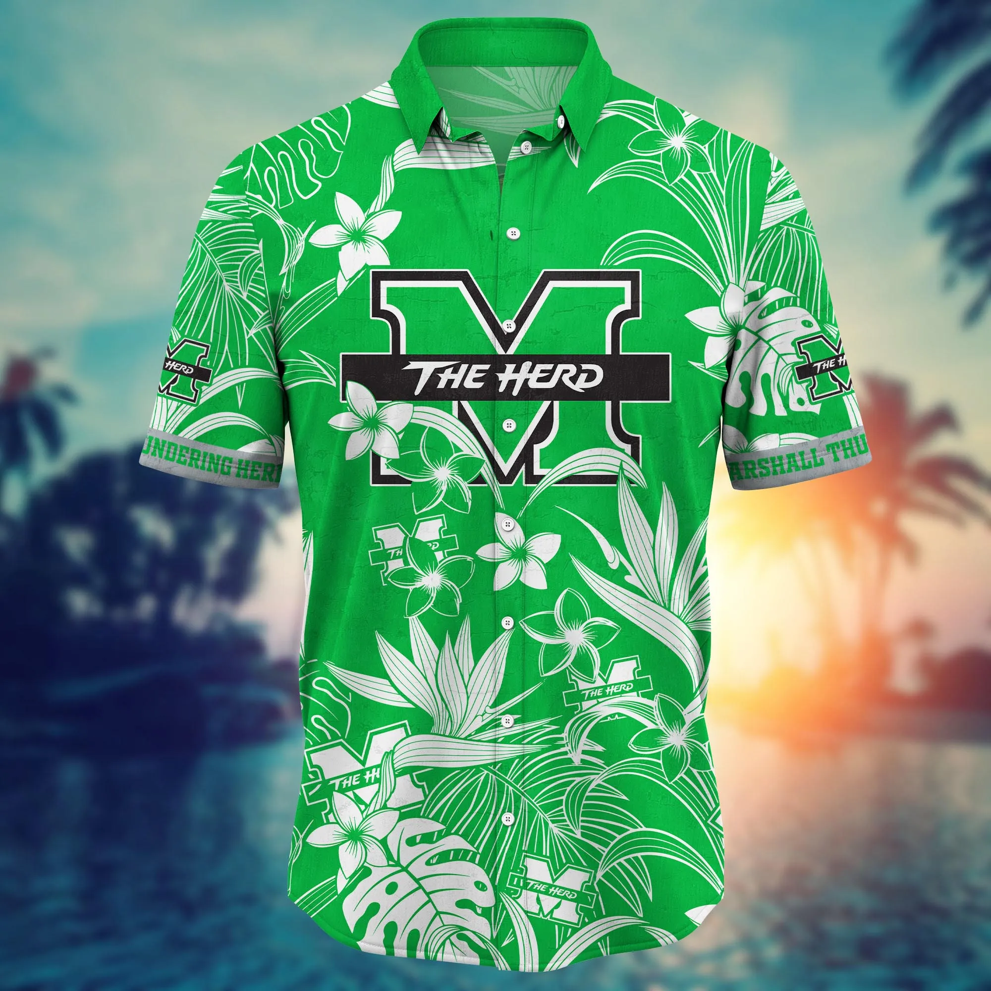 Marshall Thundering Herd NCAA Hawaiian Shirt Outdoor Moviestime Aloha Shirt
