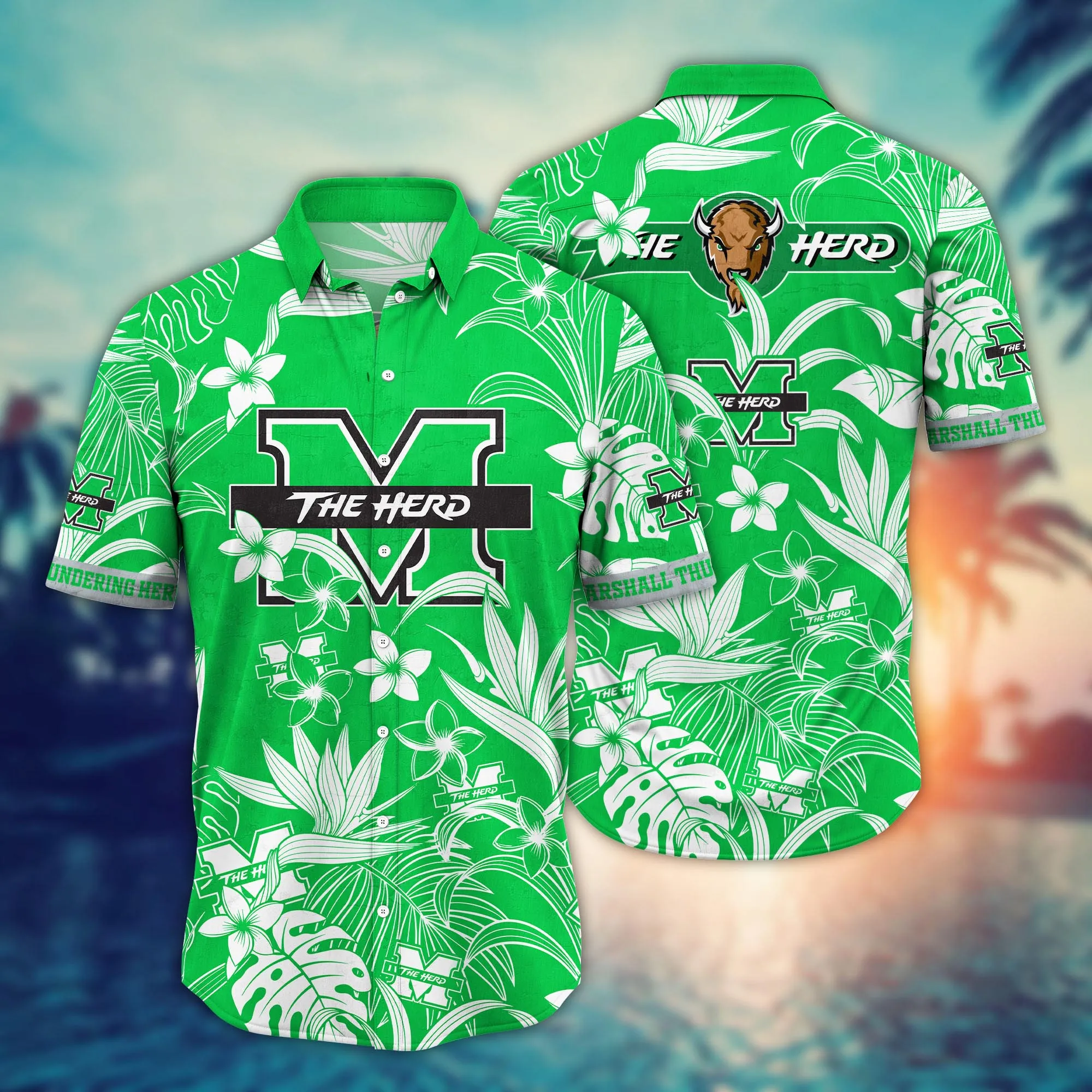 Marshall Thundering Herd NCAA Hawaiian Shirt Outdoor Moviestime Aloha Shirt Marshall Thundering Herd NCAA Hawaiian Shirt Outdoor Moviestime Aloha Shirt