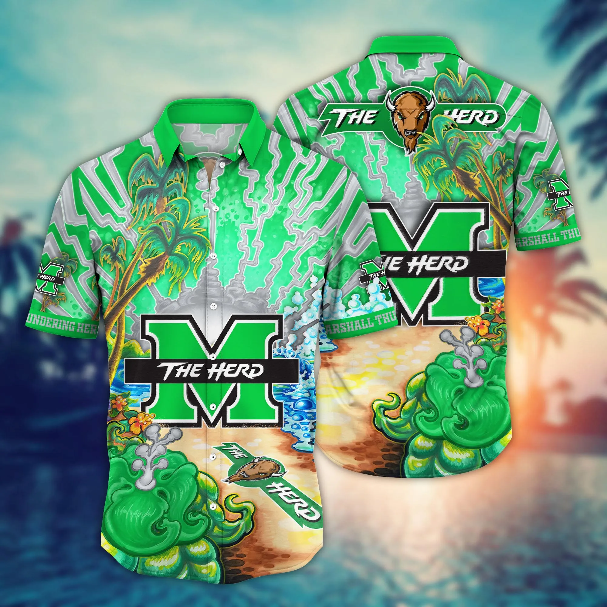 Marshall Thundering Herd NCAA Hawaiian Shirt Surfingtime Aloha Shirt Marshall Thundering Herd NCAA Hawaiian Shirt Surfingtime Aloha Shirt