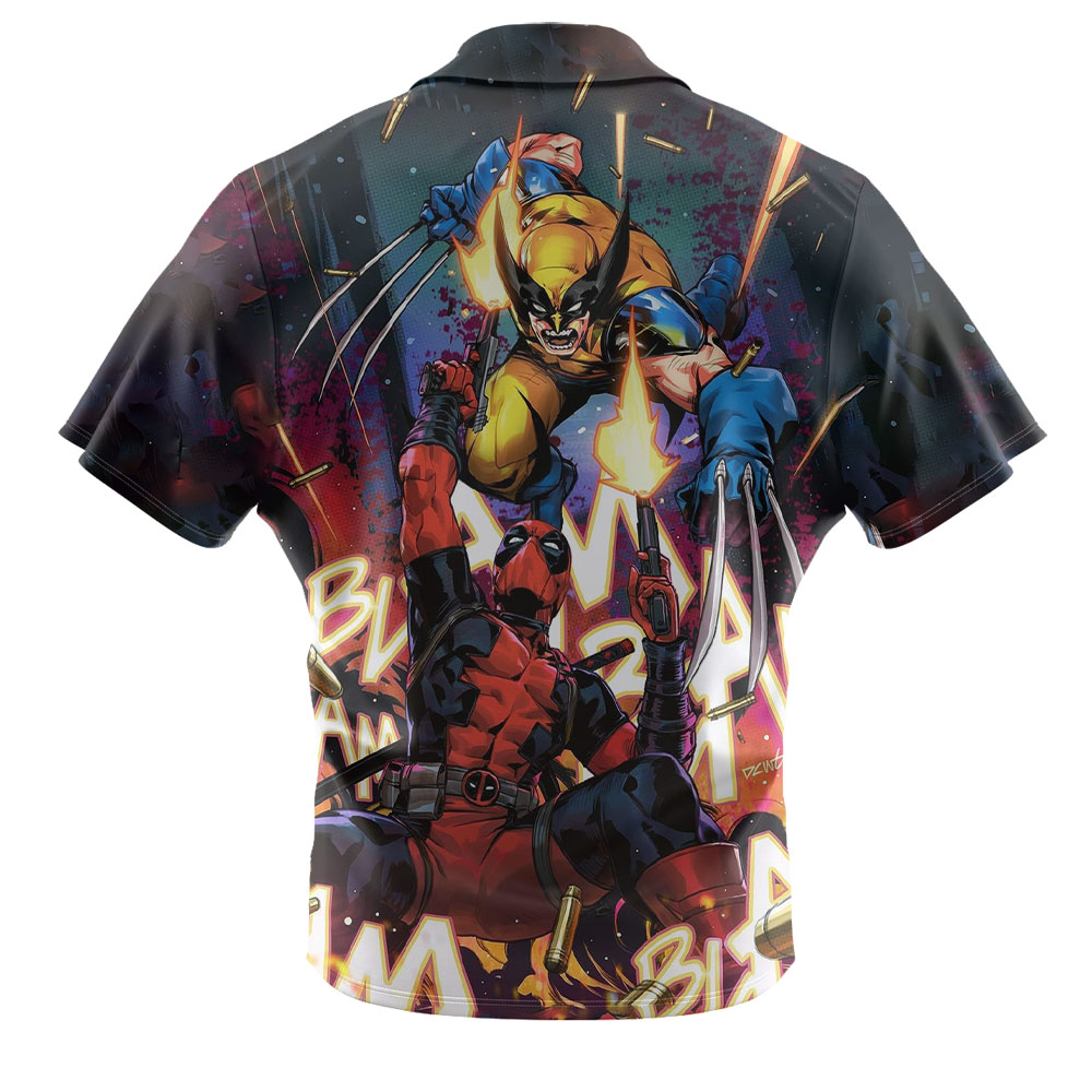 Marvels Deadpool And Wolverine Stylish Casual Comfortable Vacation Deadpool Hawaiian Shirt