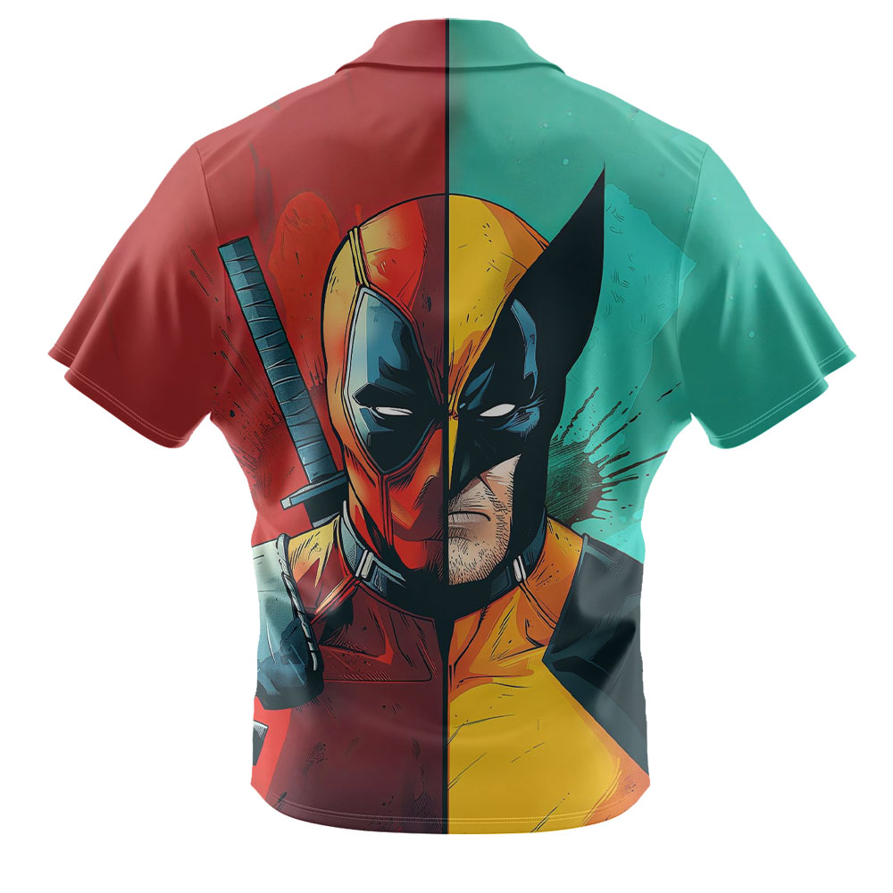 Marvels Deadpool And Wolverine Stylish Comfortable Casual Deadpool Hawaiian Shirt