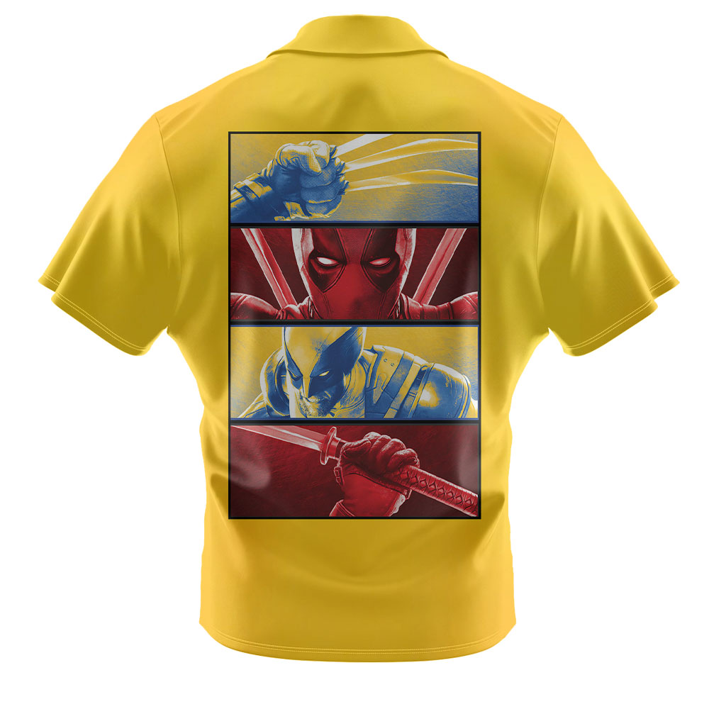 Marvels Deadpool And Wolverine Trendy Casual Comfortable Vacation Deadpool Hawaiian Shirt