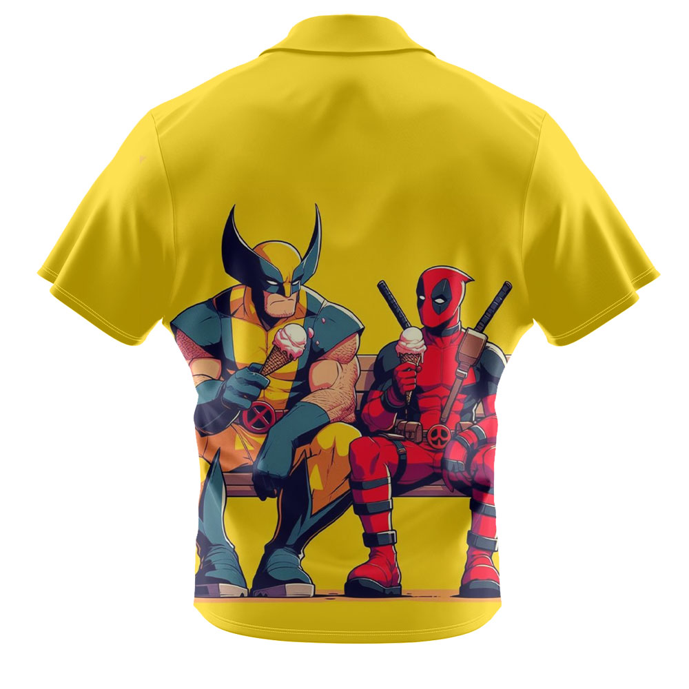 Marvels Deadpool And Wolverine Trendy Casual Comfortable Vacation Wear Deadpool Hawaiian Shirt