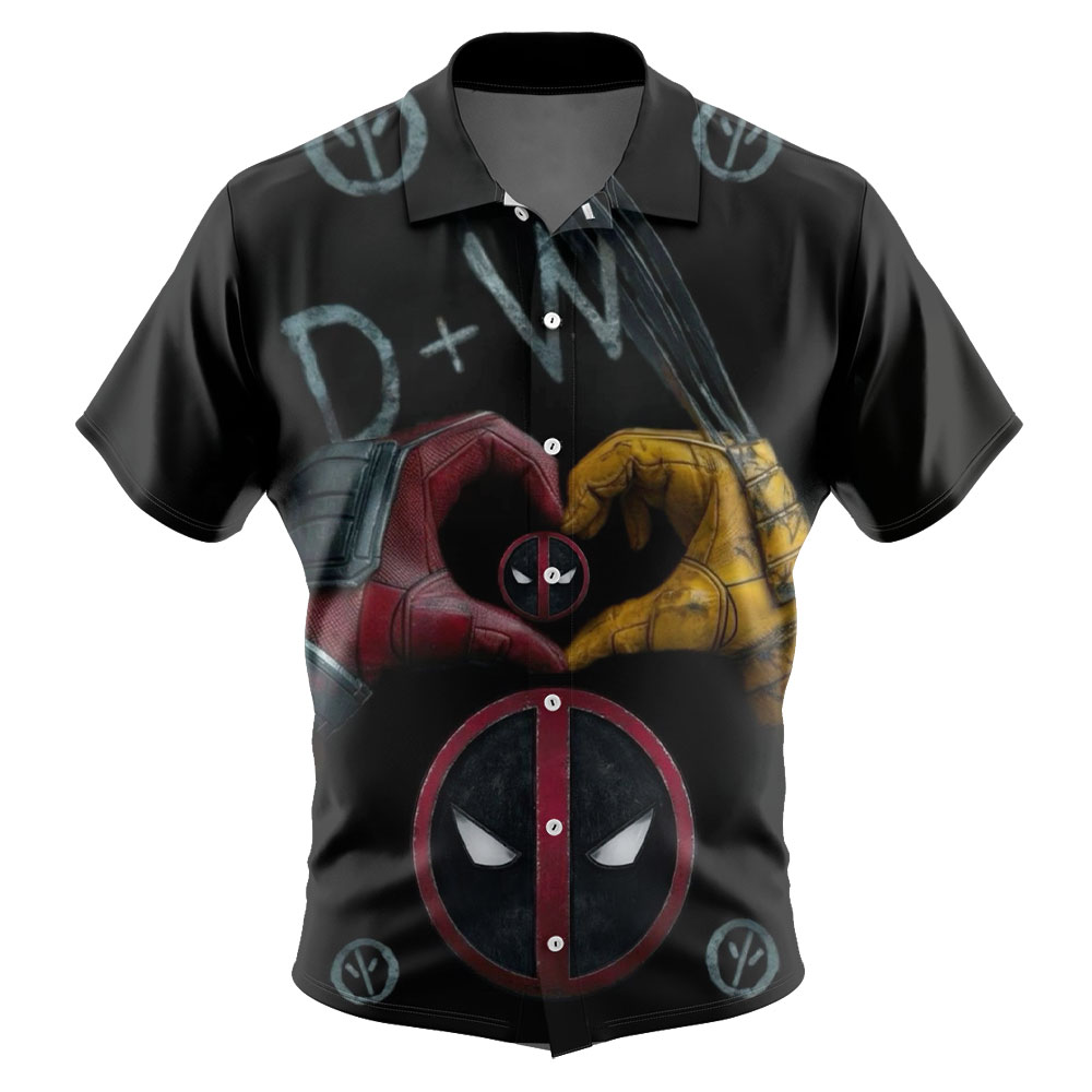 Marvels Deadpool And Wolverine Trendy Casual Vacation Wear Comfortable Deadpool Hawaiian Shirt