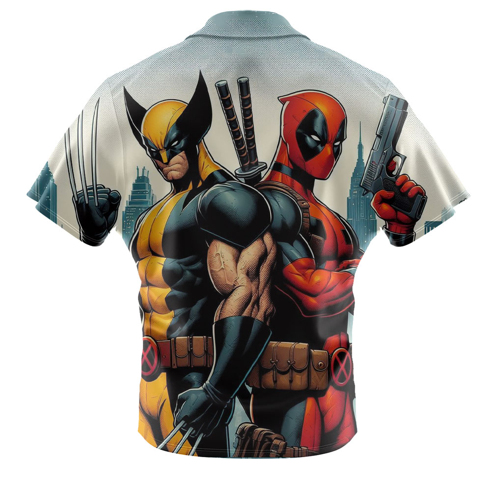 Marvels Deadpool And Wolverine Trendy Casual Vacation Wear Deadpool Hawaiian Shirt