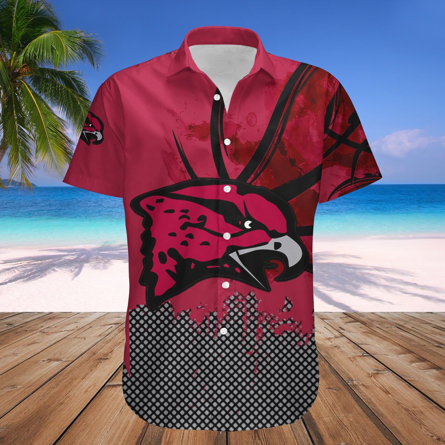 Maryland Eastern Shore Hawks Hawaii Shirt Basketball Net Grunge Pattern – NCAA