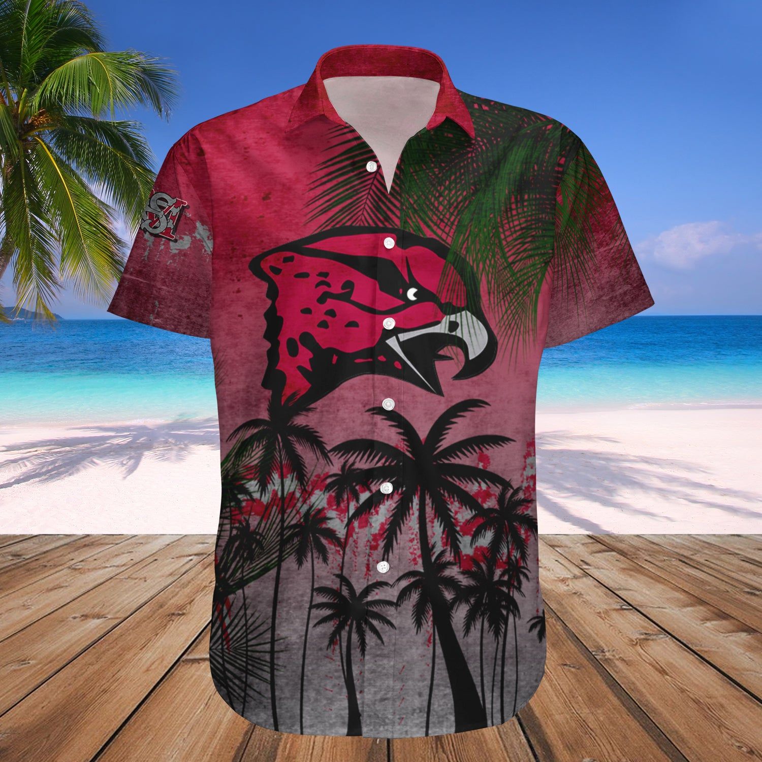 Maryland Eastern Shore Hawks Hawaii Shirt Coconut Tree Tropical Grunge – NCAA
