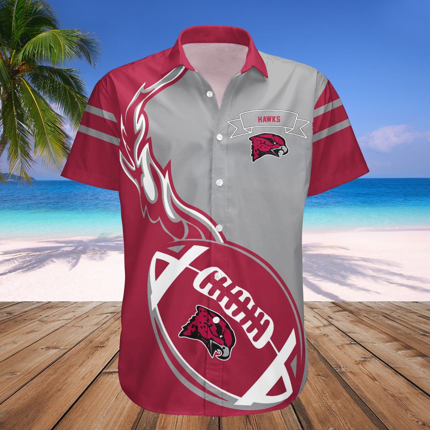 Maryland Eastern Shore Hawks Hawaii Shirt Flame Ball – NCAA