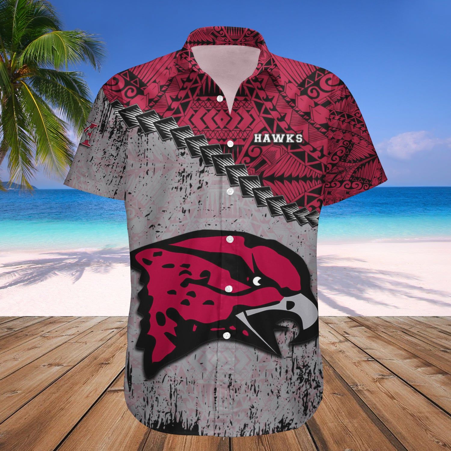 Maryland Eastern Shore Hawks Hawaii Shirt Grunge Polynesian Tattoo – NCAA