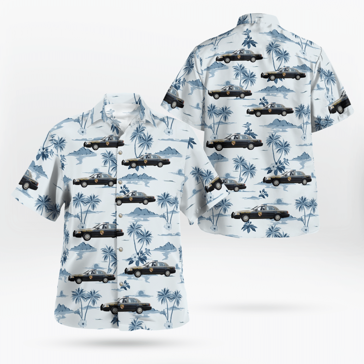 Maryland State Police 2005 Ford Police Interceptor Resident Trooper Hawaiian Shirt