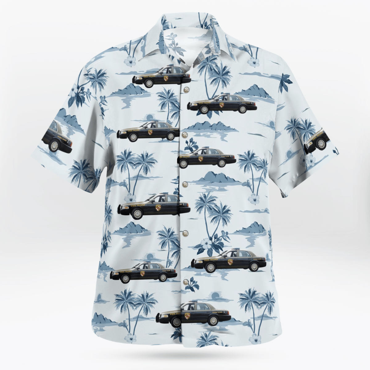 Maryland State Police 2005 Ford Police Interceptor Resident Trooper Hawaiian Shirt Maryland State Police 2005 Ford Police Interceptor Resident Trooper Hawaiian Shirt