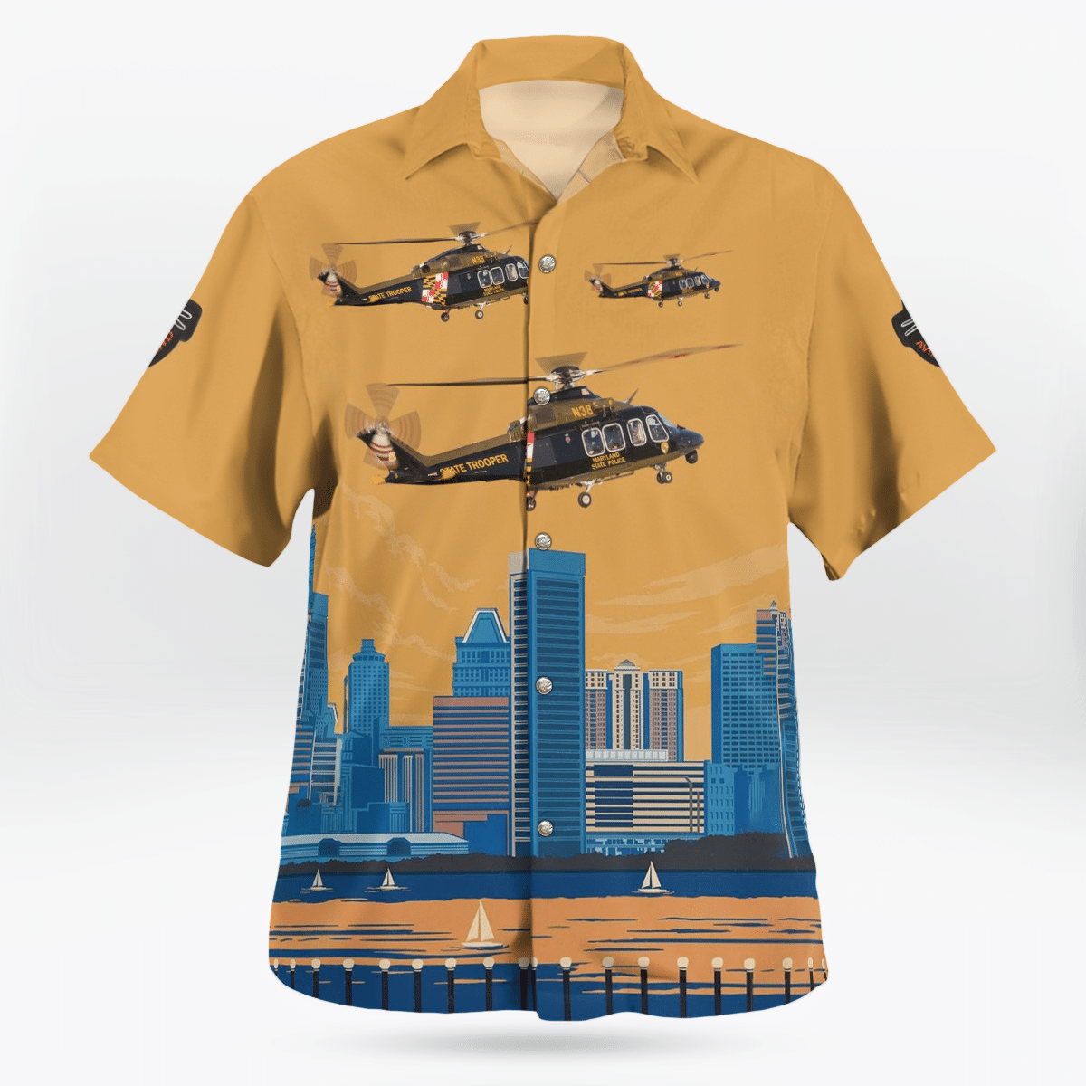 Maryland State Police Trooper 1 Hawaiian Shirt Maryland State Police Trooper 1 Hawaiian Shirt