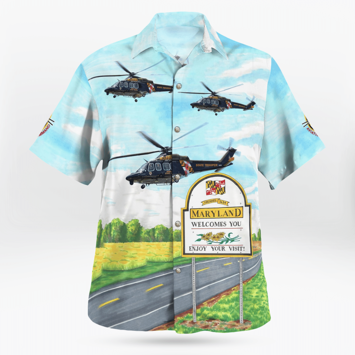 Maryland State Police Trooper 4 Hawaiian Shirt Maryland State Police Trooper 4 Hawaiian Shirt